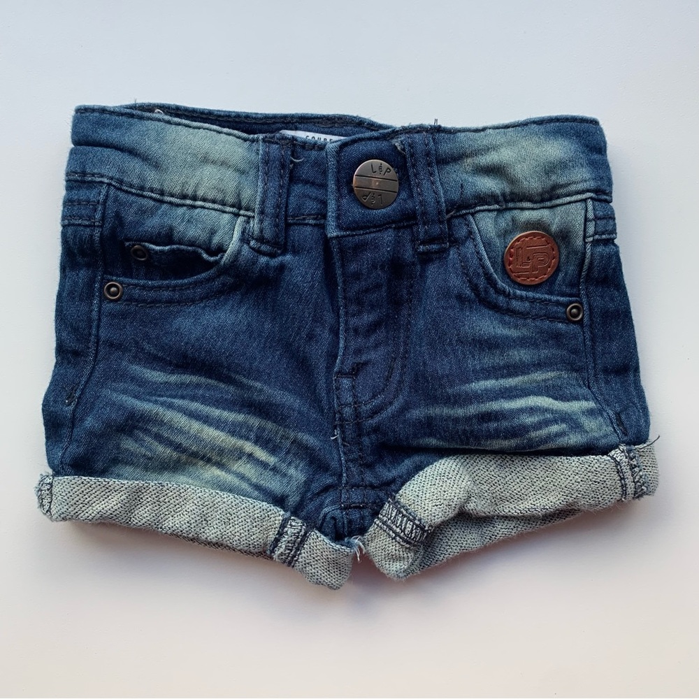 2/$10 L&P Baby girl jean shorts 6-9m